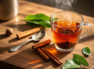 肉桂茶中的肉桂酸能抑制血管緊張素轉(zhuǎn)換酶(ACE)活性，舒張血管降低血壓